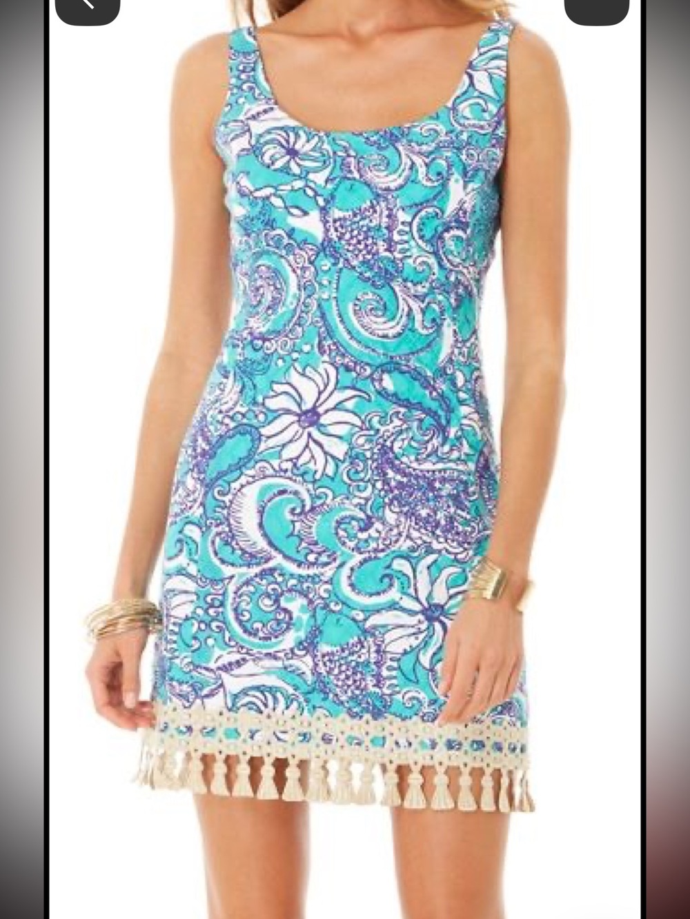 Lilly Pulitzer Eaton Shift Dress Tassel Montauk Seaside